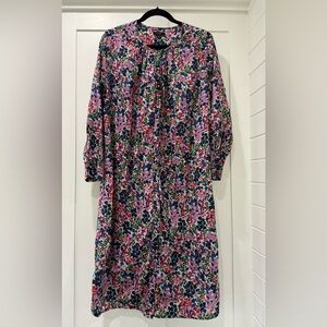 J. Crew Floral Cotton Midi Shirt Dress